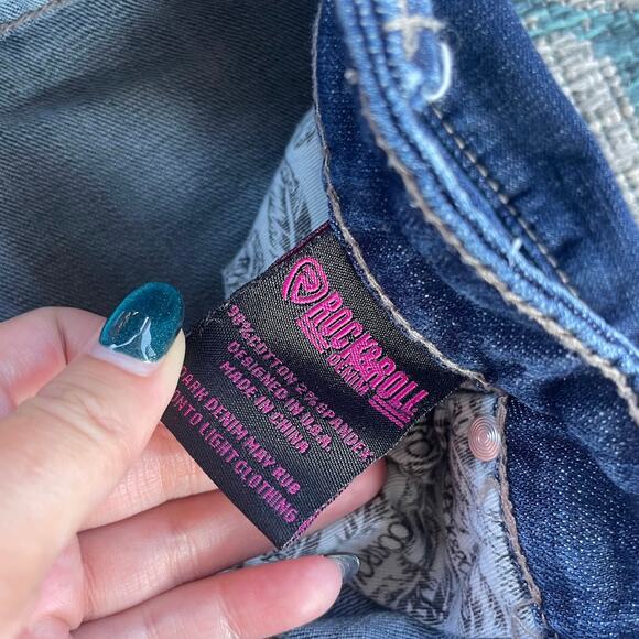 Rock & Roll Denim Rival Low Rise Bootcut Jeans - Size 27 - Picture 5 of 13